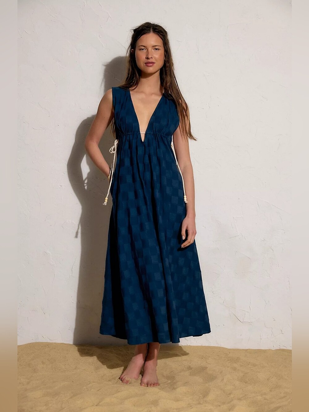 🪷NWT Free People Free-est Tidebreaker Midi Dress In Posiedon Size L